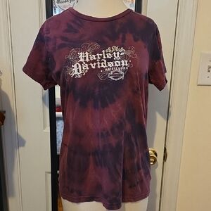 Harley-Davidson Women's Tie-Dye Tee in Purple and Black